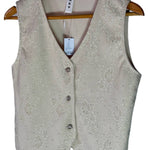 CHALECO BEIGE ENCAJE Y BRILLO