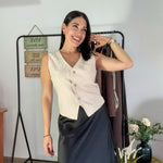 CHALECO BEIGE ENCAJE Y BRILLO